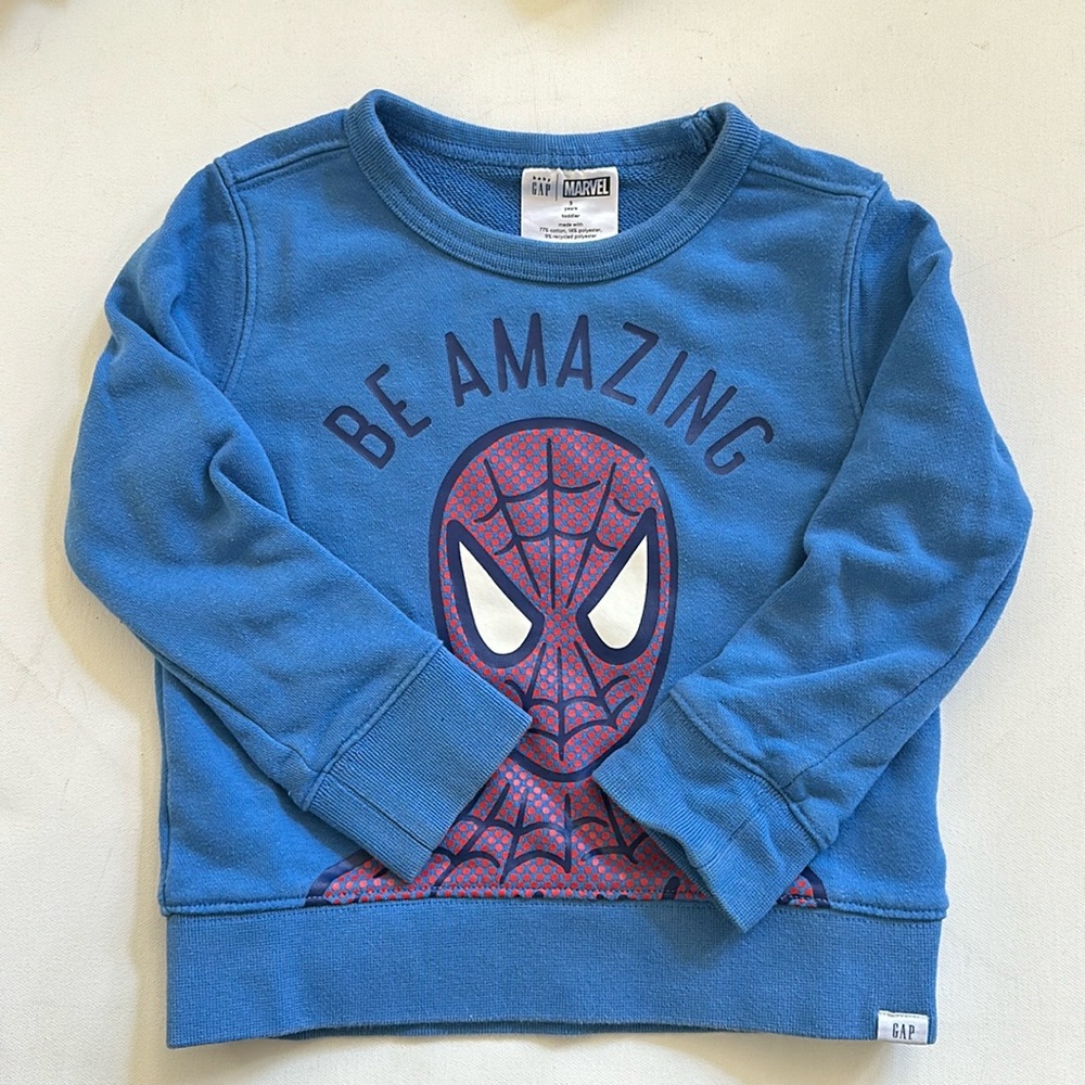 Gap 3T toddler Amazing Spider-Man Blue sweatshirt - VGUC
